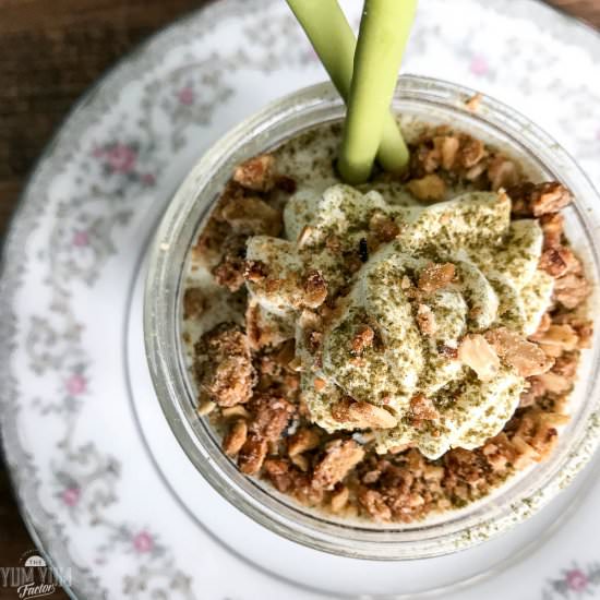 NoBake Matcha Cheesecake with Pocky