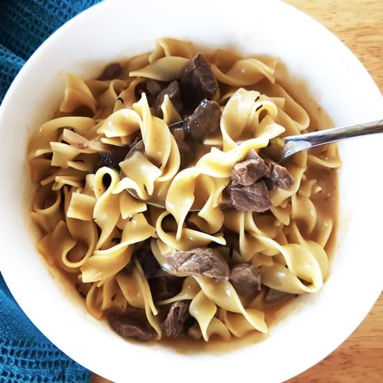 One Pot Beef Stroganoff Soup