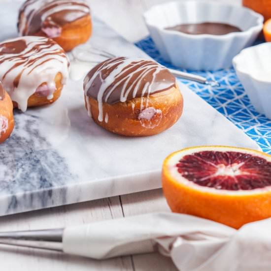 Blood Orange Cream Cheese Doughnut