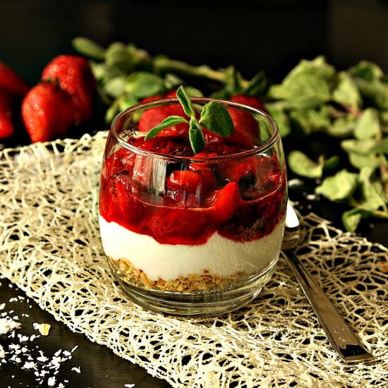 Strawberry & Thyme Coconut Pudding