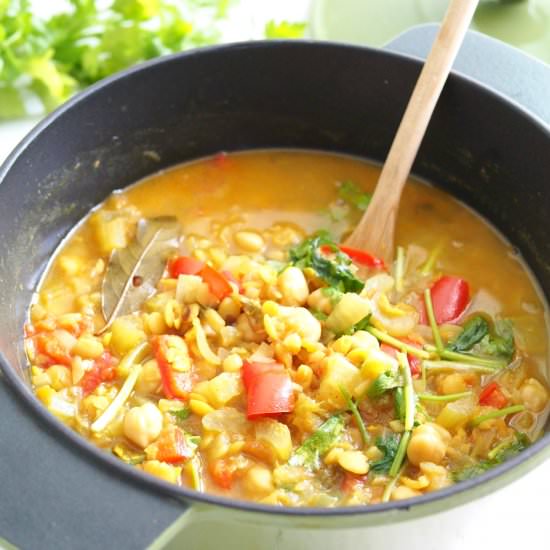 Lentil, Chickpea Vegetable Stew