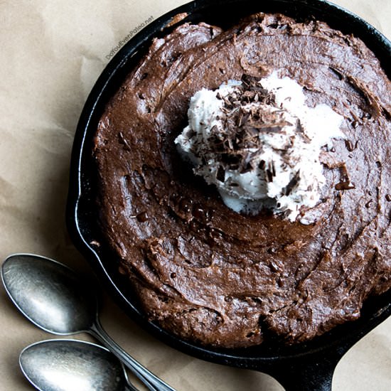 Flourless Plantain Skillet Brownie