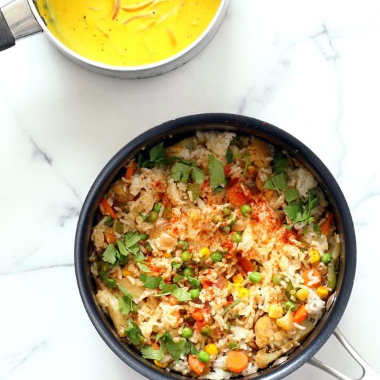 Masala Fried Rice with Raita