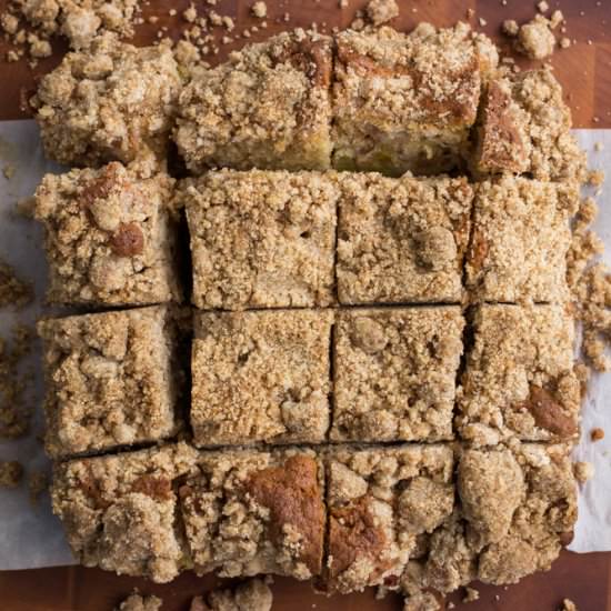 Rhubarb Crumb Snack Cake