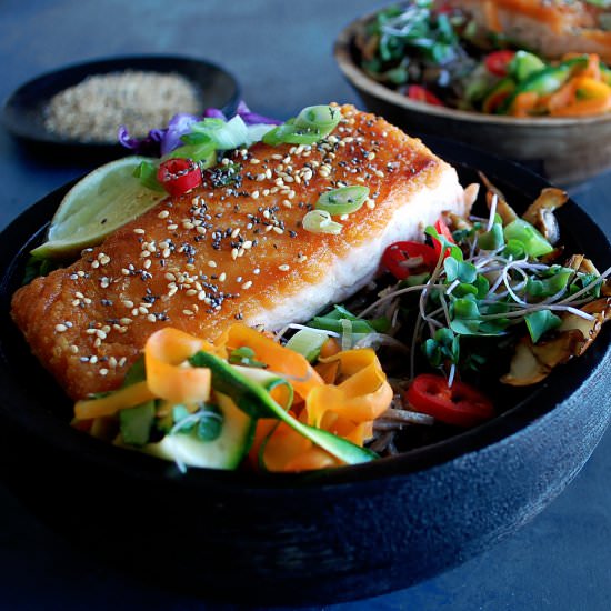 Salmon Soba Noodle Bowl