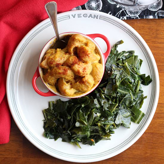 Tender & garlicky collard greens