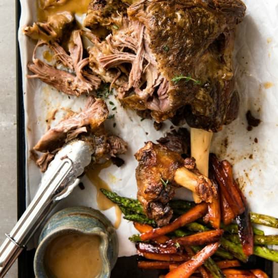 Slow Cooker Roast Lamb Leg
