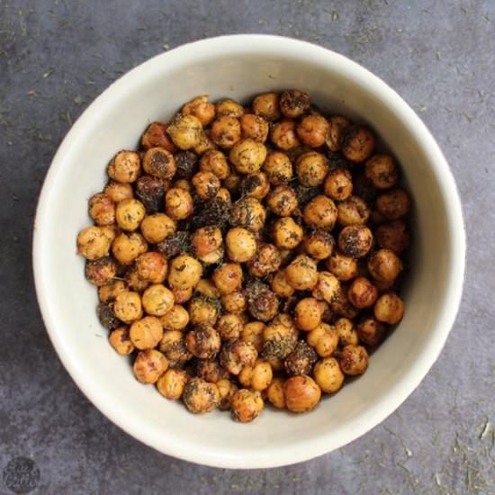 Air Fryer Ranch Roasted Chickpeas