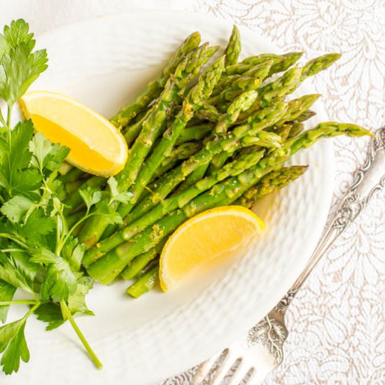 Lemon butter asparagus