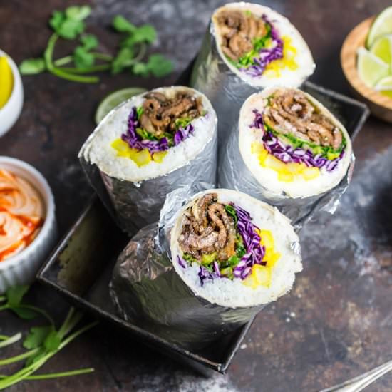 Korean bulgogi burritos