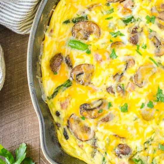 Ham Asparagus & Mushroom Frittata