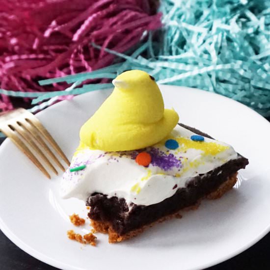 Peeps brownie s’mores pie