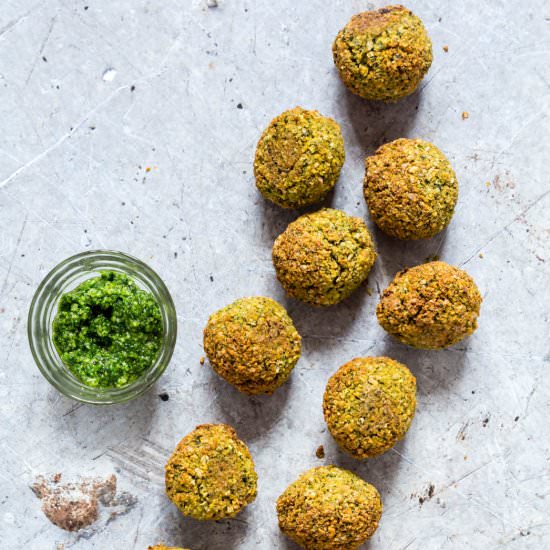 Baked Wild Garlic Falafels