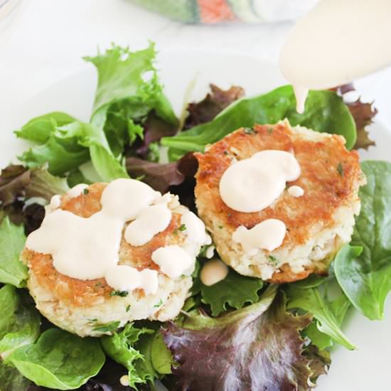 White Albacore Tuna Cakes with Srir