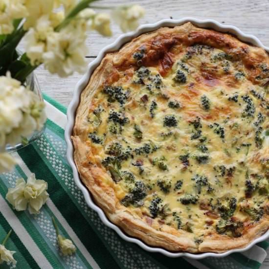 Broccoli and White Cheddar Quiche