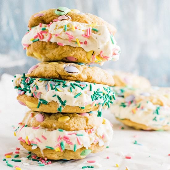 Easter Ice Cream Cookie Sandwich