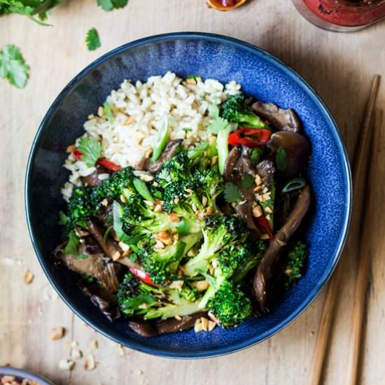 Oyster mushroom stir-fry