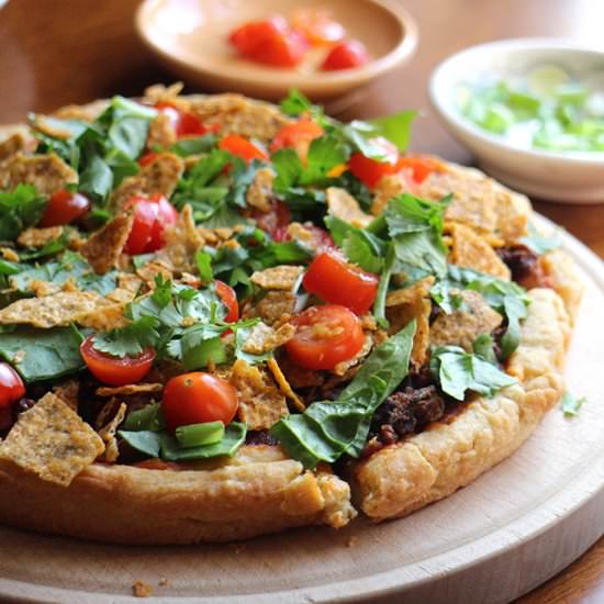Black bean taco pizza