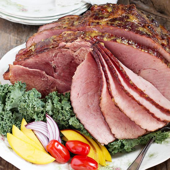Mango Mustard Glazed Spiral Ham