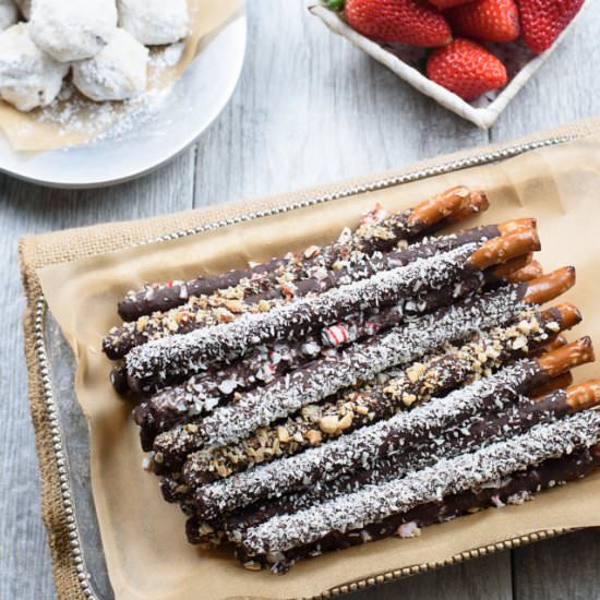 Chocolate Covered Pretzel Rods