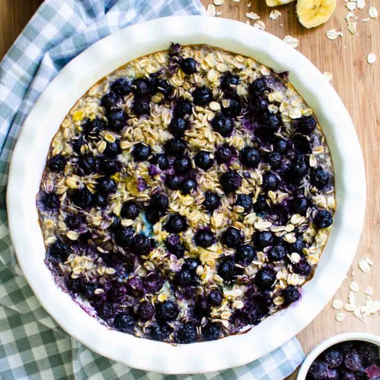 Banana Blueberry Baked Oatmeal
