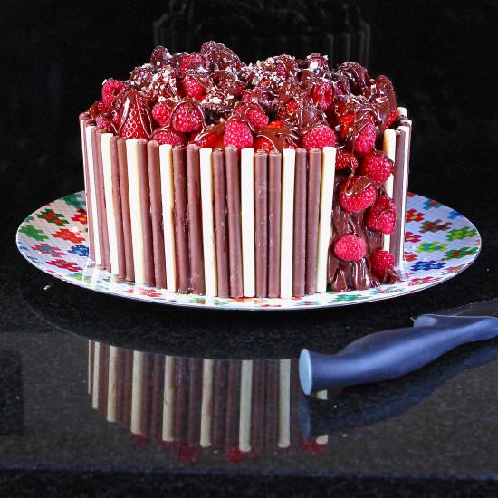 Chocolate-Berry Birthday Cake GF