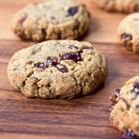 Pistachio Cranberry Almond Cookies