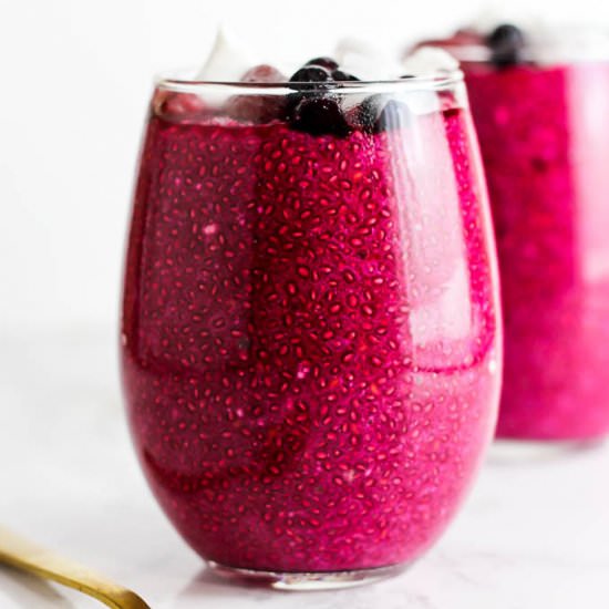 Beet Strawberry Chia Pudding