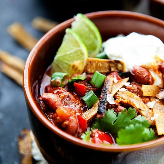 Easy Three Bean Chocolate Chili