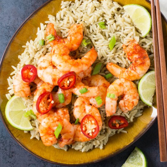 Chili-Garlic Shrimp with Thai Rice