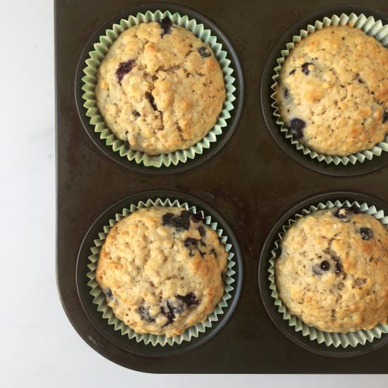 Blueberry, Banana & Oat Muffins