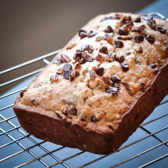 Choco-Pecan Banana Bread Bliss