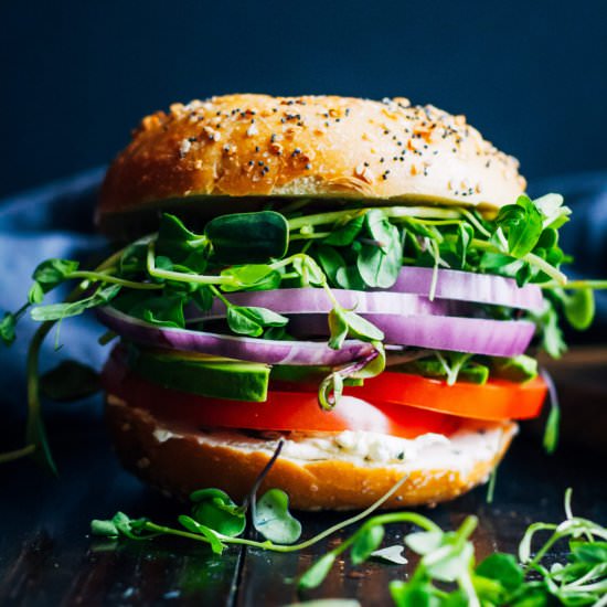 Ultimate Vegan Bagel Sandwich