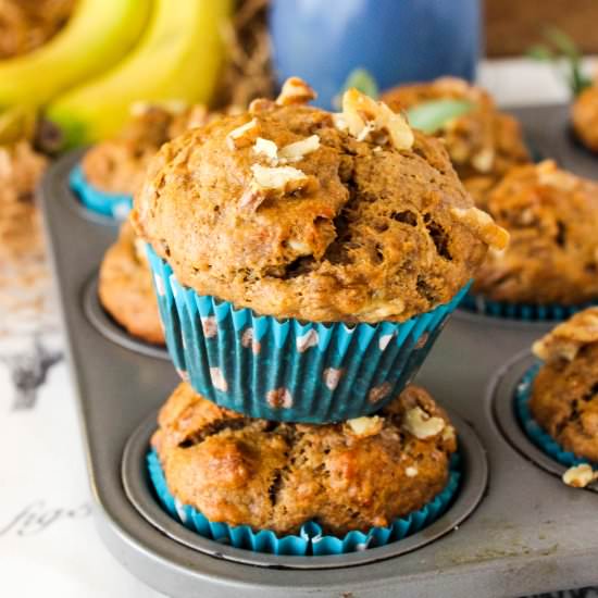 1 Bowl Banana Nut Muffins