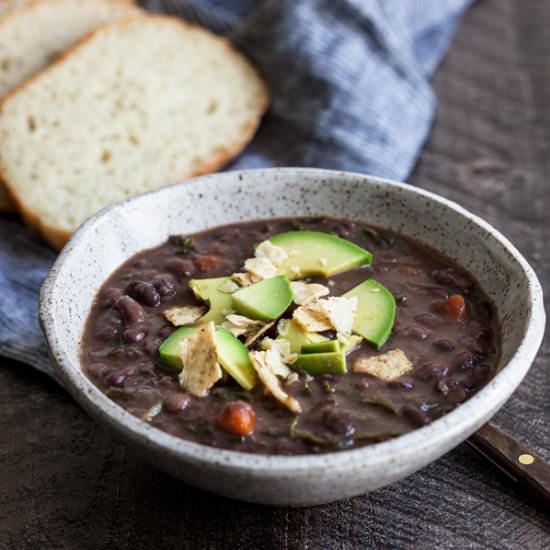 Spicy Black Bean Kale Soup