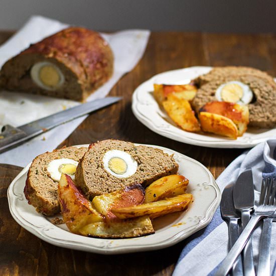 Meatloaf with Hard Boiled Eggs