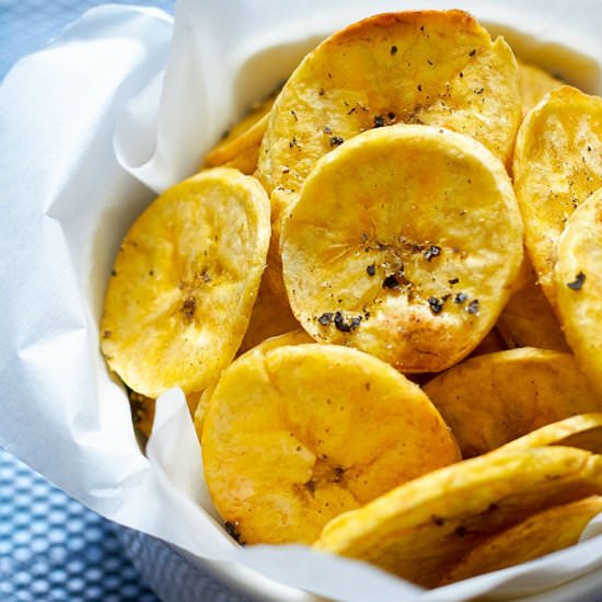 Paleo Baked Plantain Chips