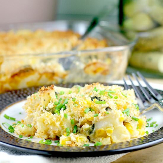 Chipotle Corn Poblano Potato Gratin