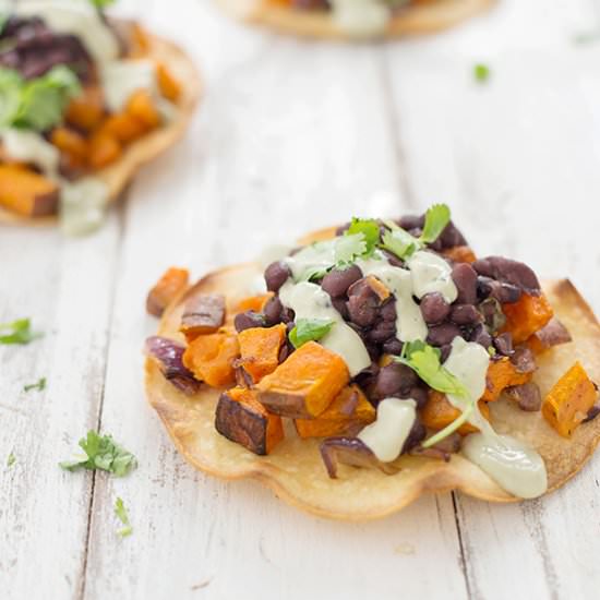 Black Bean and Sweet Potato Tostada