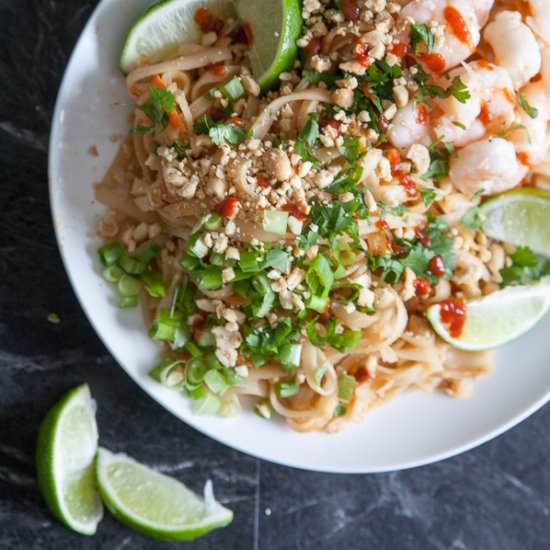 Quick Shrimp Thai Rice Noodles