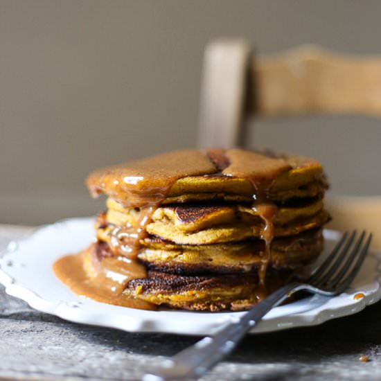 Pumpkin Pancakes Almond Maple Syrup