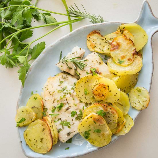 Fresh Herb Baked Fish & Chips