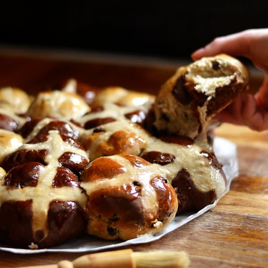 Traditional & Cocoa Hot Cross Buns