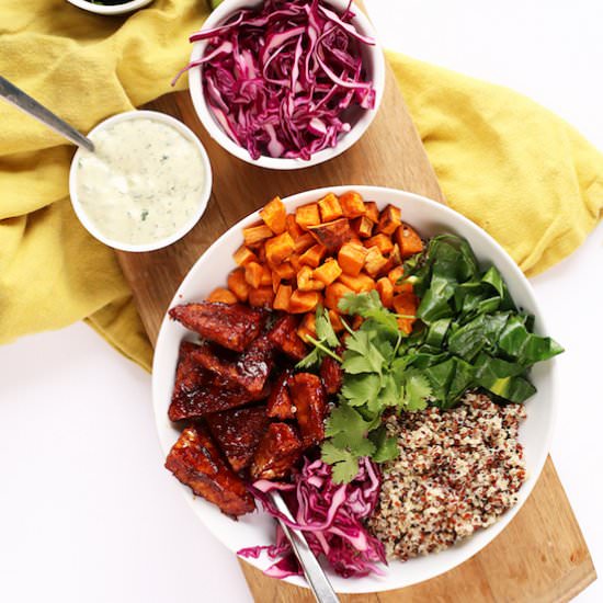 BBQ Tempeh Quinoa Bowls