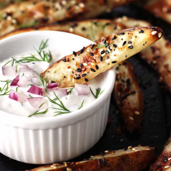 Toaster Oven Baked Potato Wedges
