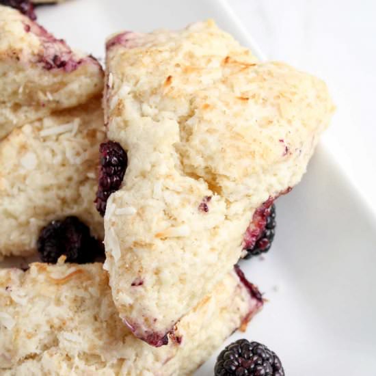 Blackberry Coconut Scones