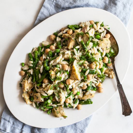 Simple Vegan Lemon Orzo Pasta Salad