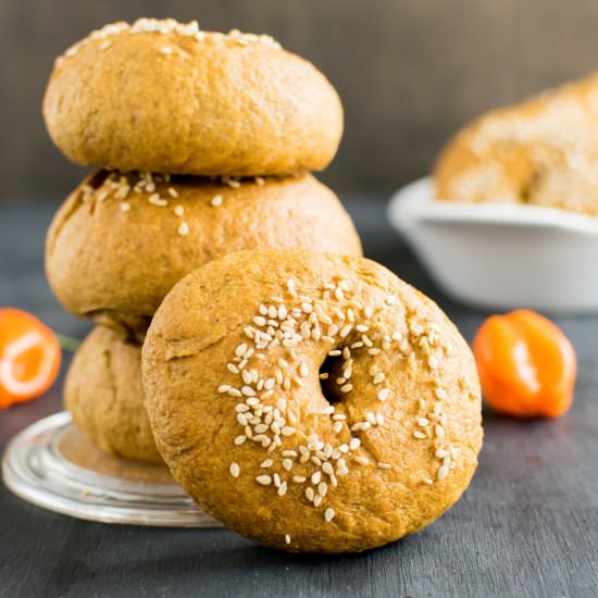 Habanero Cashew Sauce Bagels