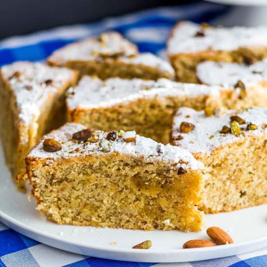 Almond Cardamom Pistachio Cake