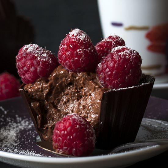 Chocolate Mousse in a Chocolate Cup